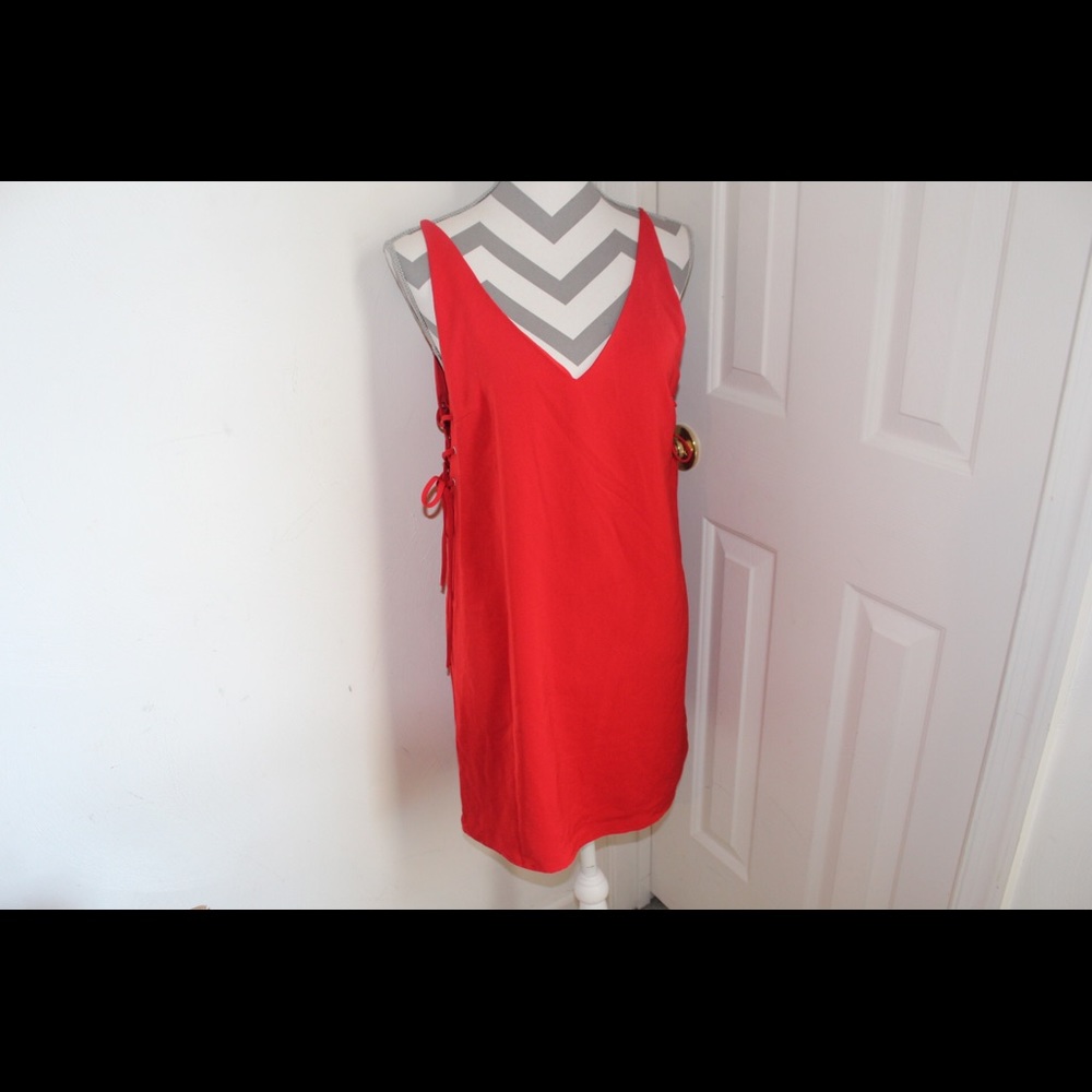 Red Mini Dress with side cutouts